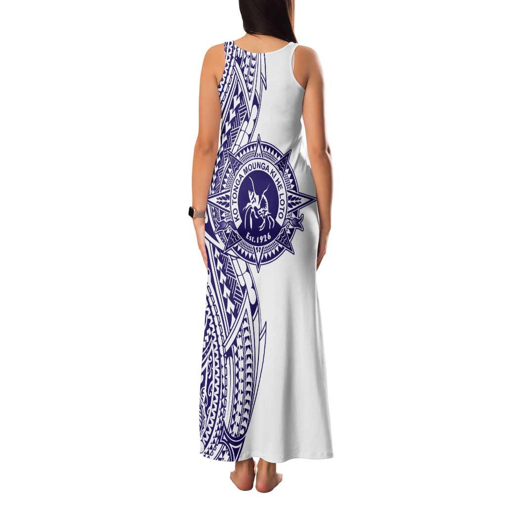 Tonga Queen Salote College 100th Years Family Matching Tank Maxi Dress and Hawaiian Shirt White Tonga Kupesi Uniquely Pacific Art - Polynesian Pride