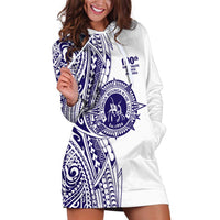 Tonga Queen Salote College 100th Years Hoodie Dress White Tonga Kupesi Uniquely Pacific Art - Polynesian Pride