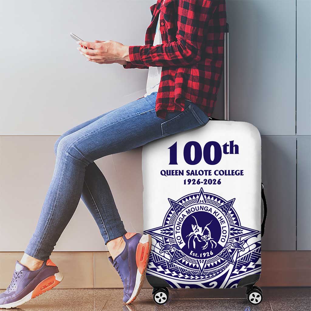 Tonga Queen Salote College 100th Years Luggage Cover White Tonga Kupesi Uniquely Pacific Art - Polynesian Pride