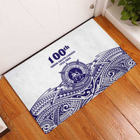 Tonga Queen Salote College 100th Years Rubber Doormat White Tonga Kupesi Uniquely Pacific Art - Polynesian Pride