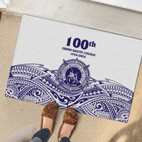 Tonga Queen Salote College 100th Years Rubber Doormat White Tonga Kupesi Uniquely Pacific Art - Polynesian Pride
