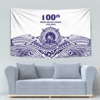 Tonga Queen Salote College 100th Years Tapestry White Tonga Kupesi Uniquely Pacific Art - Polynesian Pride