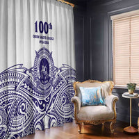 Tonga Queen Salote College 100th Years Window Curtain White Tonga Kupesi Uniquely Pacific Art - Polynesian Pride