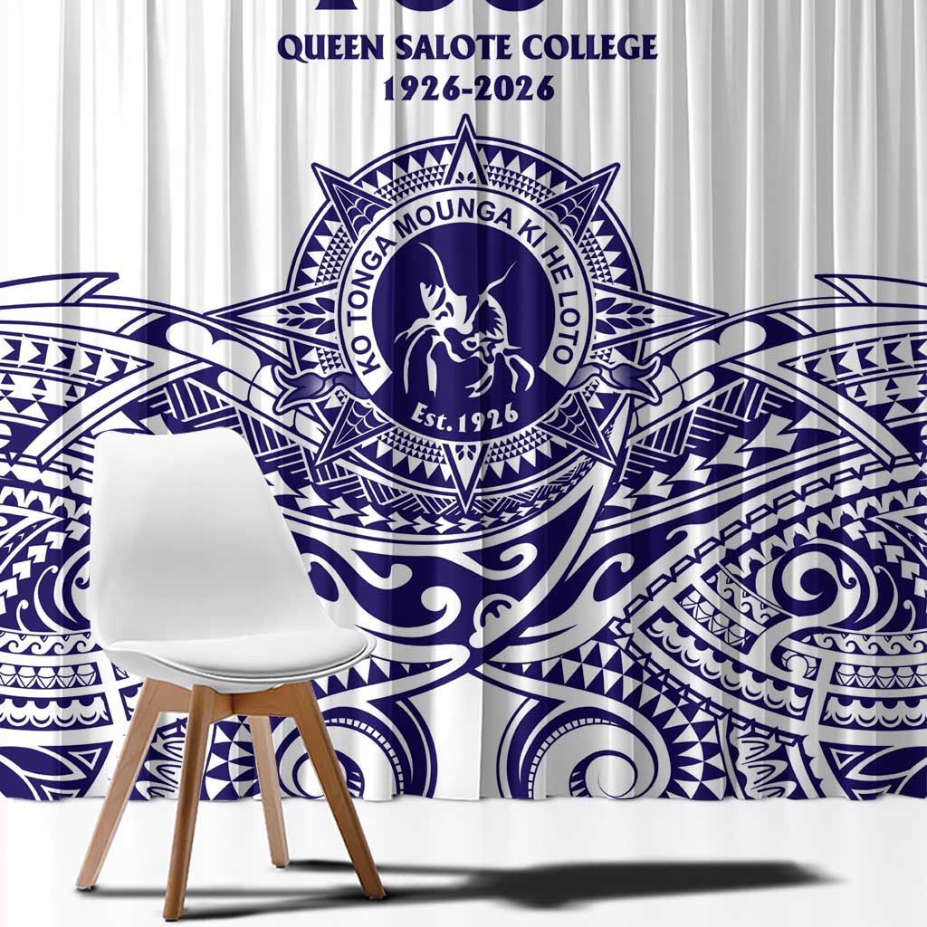 Tonga Queen Salote College 100th Years Window Curtain White Tonga Kupesi Uniquely Pacific Art - Polynesian Pride