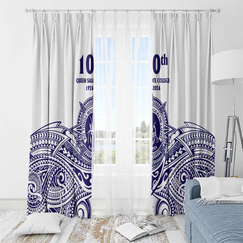 Tonga Queen Salote College 100th Years Window Curtain White Tonga Kupesi Uniquely Pacific Art - Polynesian Pride