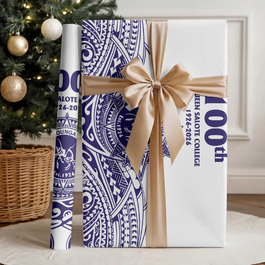 Tonga Queen Salote College 100th Years Wrapping Paper White Tonga Kupesi Uniquely Pacific Art - Polynesian Pride