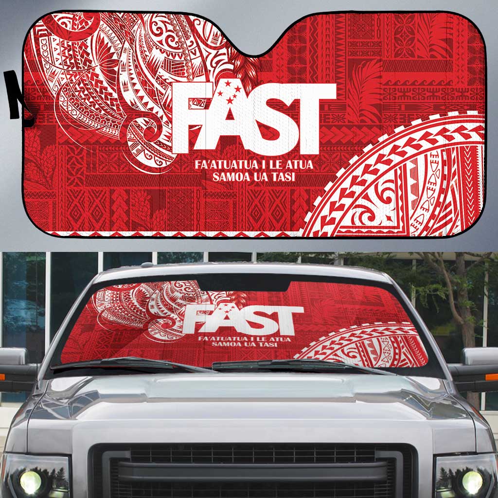 Samoa FAST Auto Sun Shade Samoan Motif Patterns - Polynesian Pride