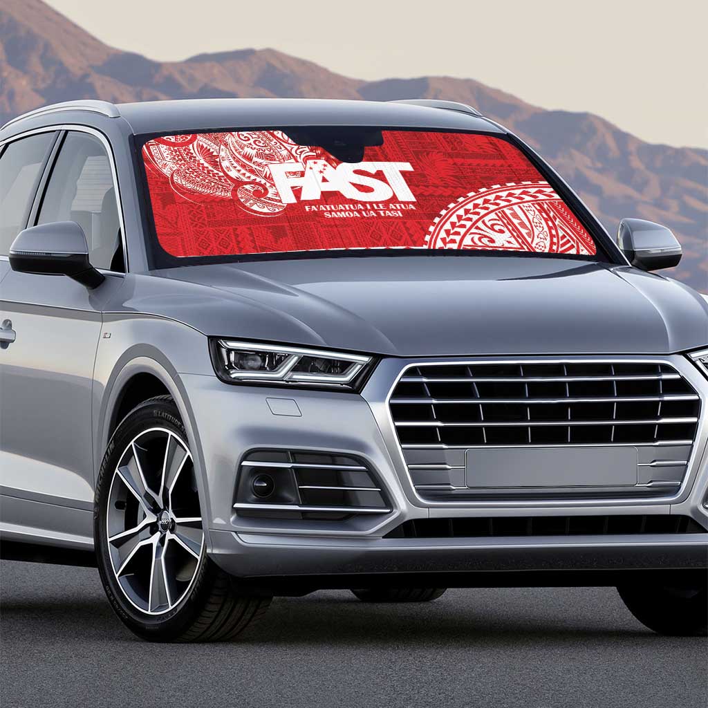 Samoa FAST Auto Sun Shade Samoan Motif Patterns - Polynesian Pride