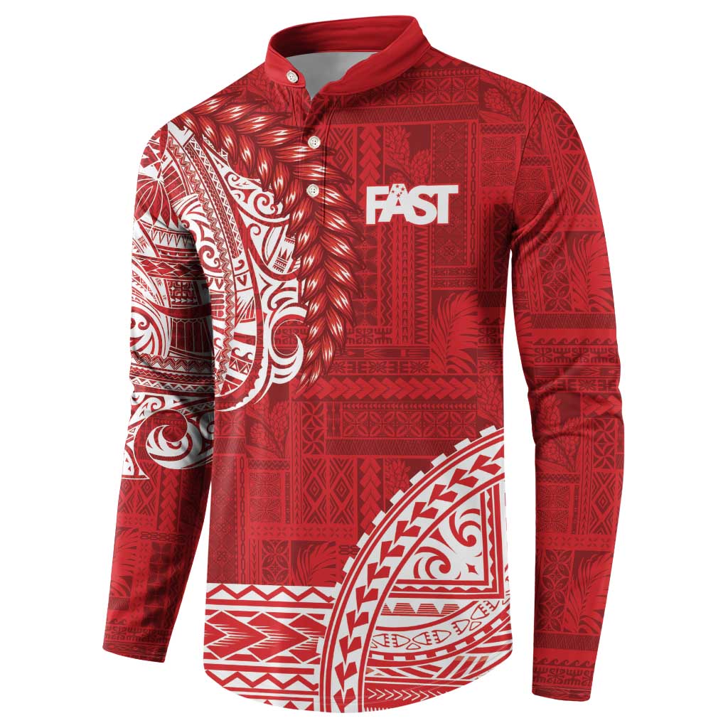 Samoa FAST Button Sweatshirt Samoan Motif Patterns LT9 - Polynesian Pride