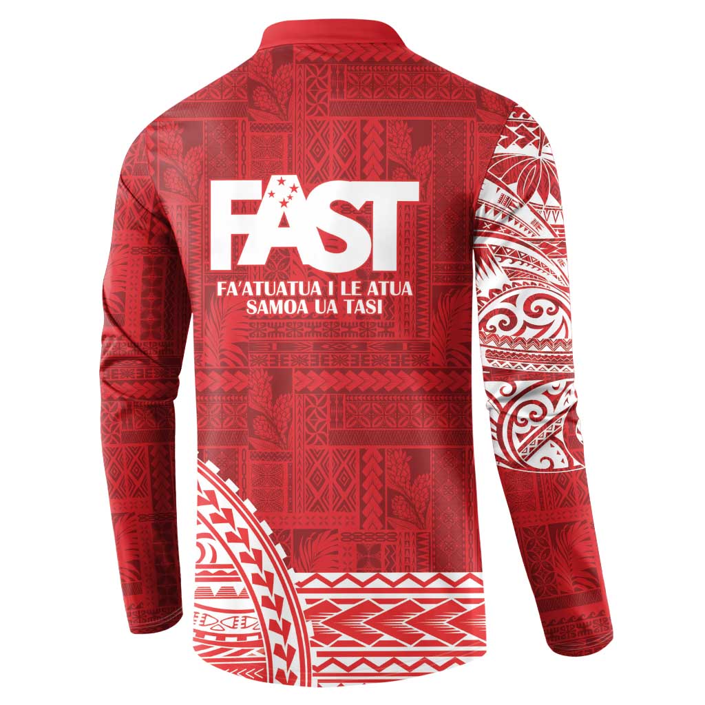 Samoa FAST Button Sweatshirt Samoan Motif Patterns LT9 - Polynesian Pride
