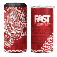 Samoa FAST 4 in 1 Can Cooler Tumbler Samoan Motif Patterns LT9 One Size: 16 oz Red - Polynesian Pride