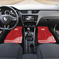 Samoa FAST Car Mats Samoan Motif Patterns LT9 Set 2pcs - Front Red - Polynesian Pride
