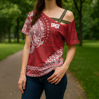 Samoa FAST Cross Shoulder Shirt Samoan Motif Patterns LT9 - Polynesian Pride