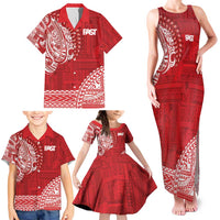 Samoa FAST Family Matching Tank Maxi Dress and Hawaiian Shirt Samoan Motif Patterns - Polynesian Pride