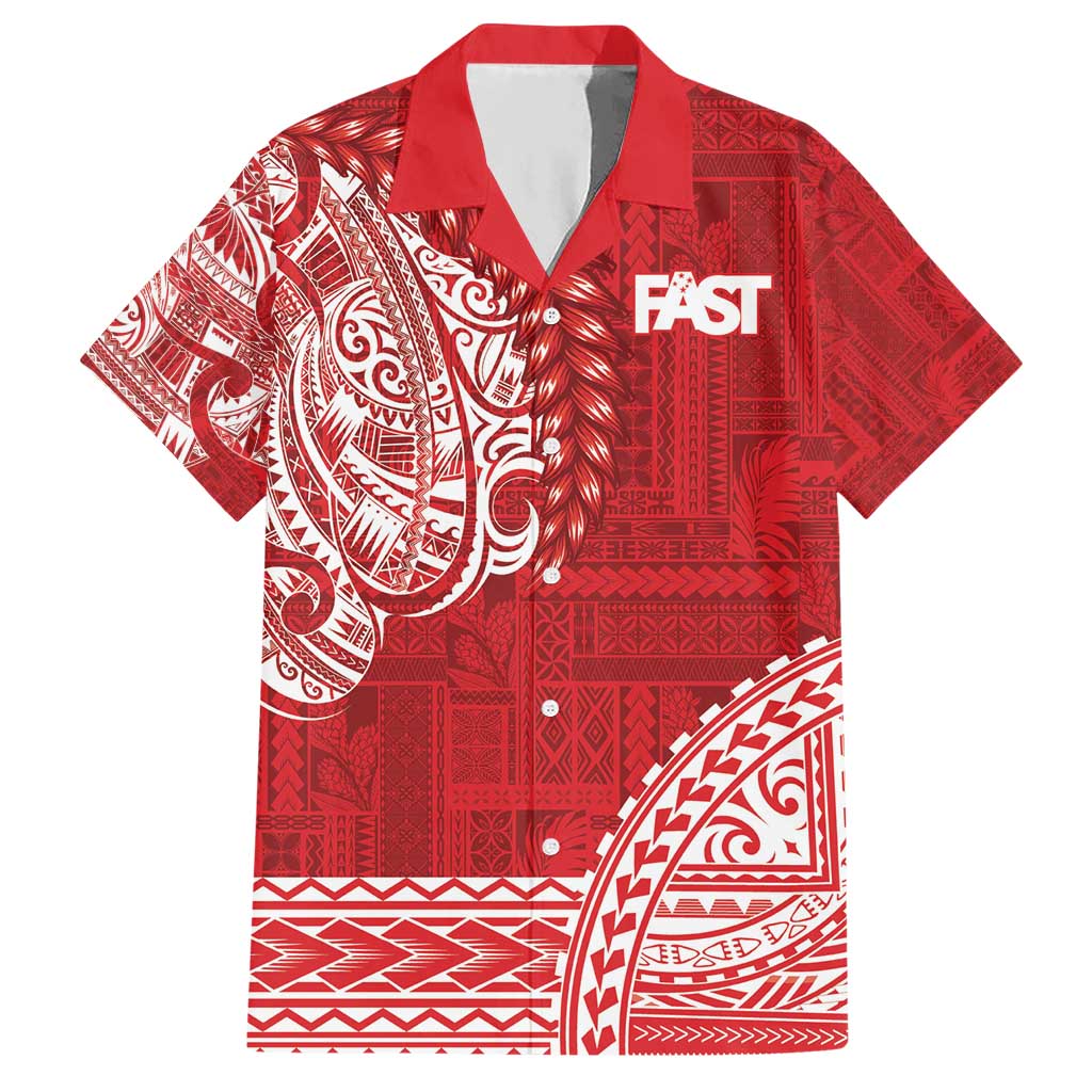 Samoa FAST Hawaiian Shirt Samoan Motif Patterns LT9 Red - Polynesian Pride