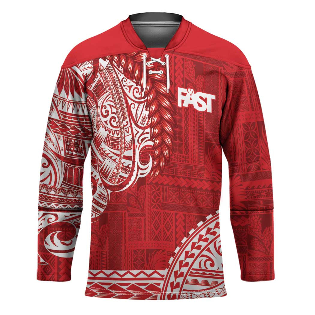 Samoa FAST Hockey Jersey Samoan Motif Patterns LT9 Unisex Red - Polynesian Pride