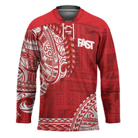 Samoa FAST Hockey Jersey Samoan Motif Patterns LT9 Unisex Red - Polynesian Pride