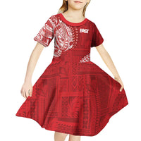 Samoa FAST Kid Short Sleeve Dress Samoan Motif Patterns - Polynesian Pride