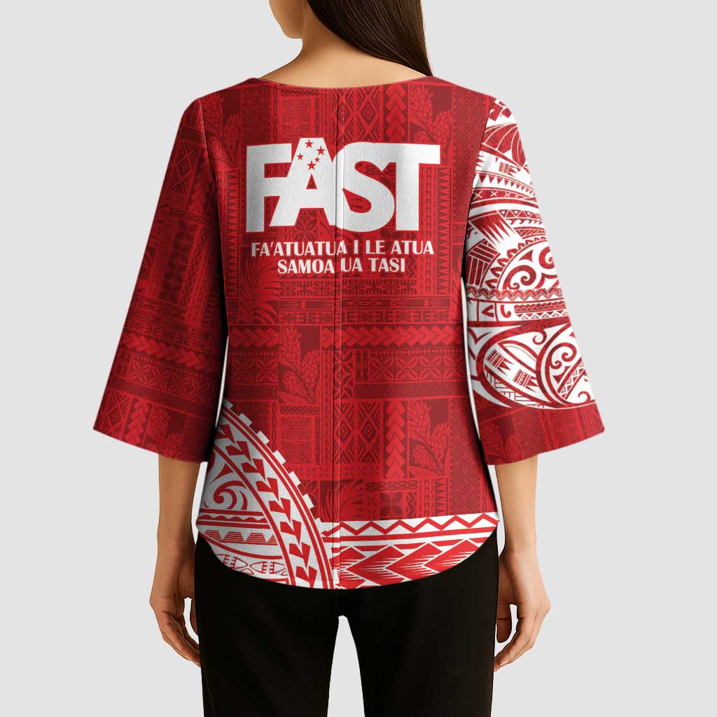 Samoa FAST Kimono Sleeve Blouse Samoan Motif Patterns LT9 - Polynesian Pride