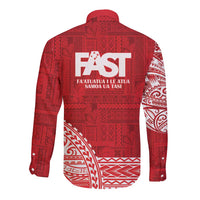 Samoa FAST Long Sleeve Button Shirt Samoan Motif Patterns LT9 - Polynesian Pride