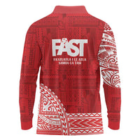 Samoa FAST Long Sleeve Polo Shirt Samoan Motif Patterns LT9 - Polynesian Pride