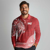 Samoa FAST Long Sleeve Polo Shirt Samoan Motif Patterns LT9 - Polynesian Pride