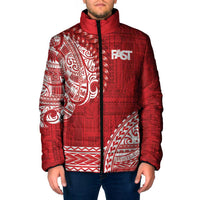 Samoa FAST Padded Jacket Samoan Motif Patterns LT9 Men Red - Polynesian Pride