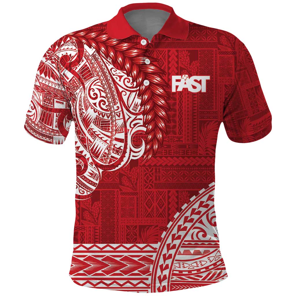Samoa FAST Polo Shirt Samoan Motif Patterns - Polynesian Pride