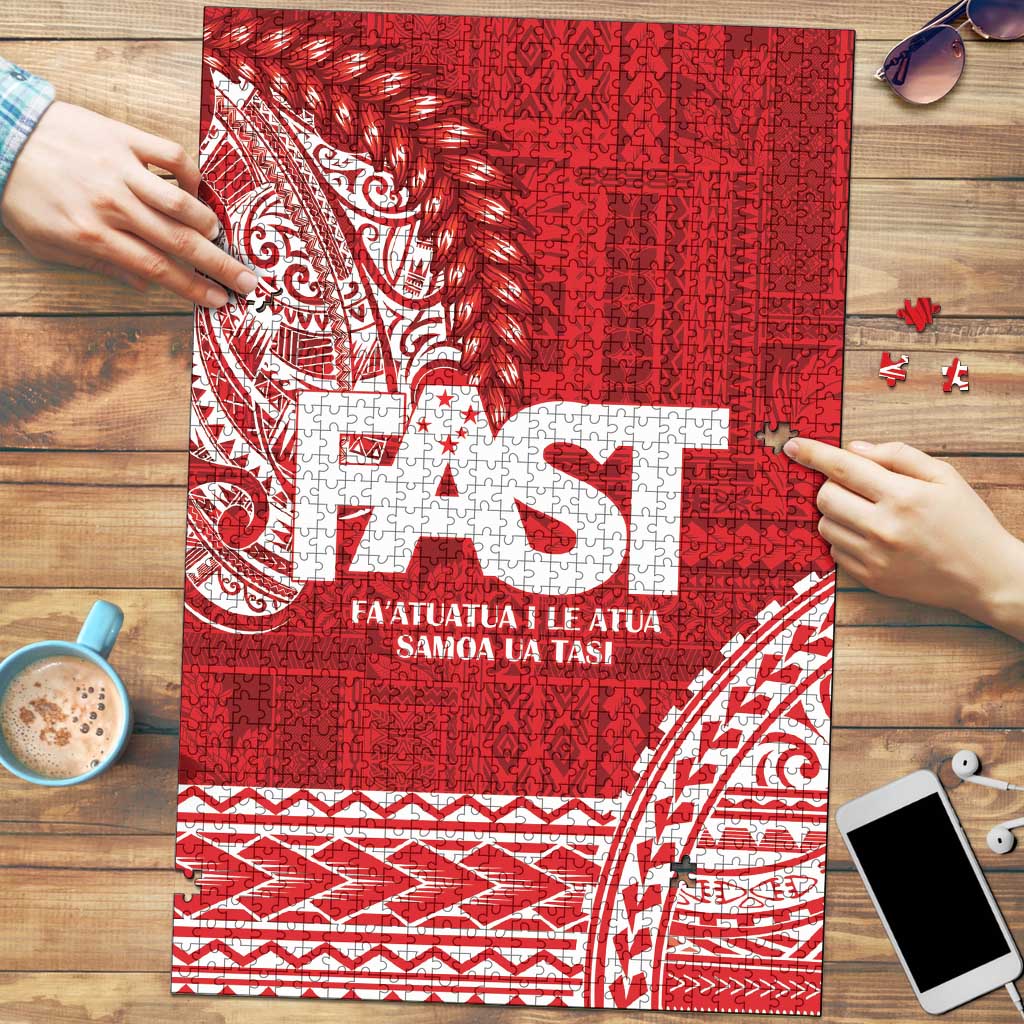 Samoa FAST Puzzle Samoan Motif Patterns LT9 Red - Polynesian Pride