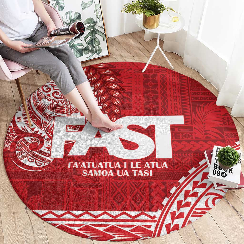 Samoa FAST Round Carpet Samoan Motif Patterns - Polynesian Pride