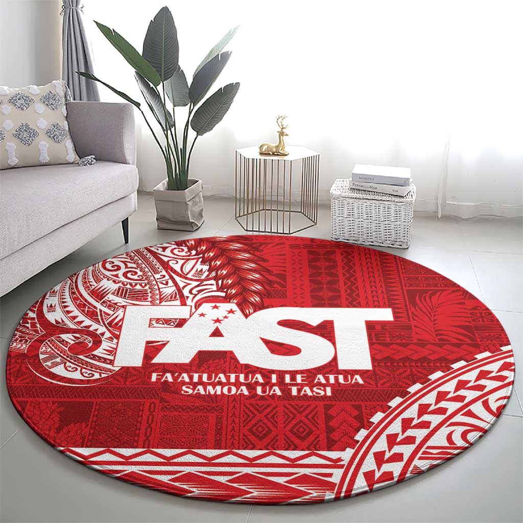 Samoa FAST Round Carpet Samoan Motif Patterns - Polynesian Pride