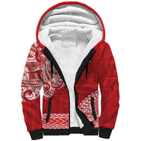 Samoa FAST Sherpa Hoodie Samoan Motif Patterns LT9 Unisex Red - Polynesian Pride