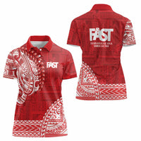 Samoa FAST Women Polo Shirt Samoan Motif Patterns - Polynesian Pride