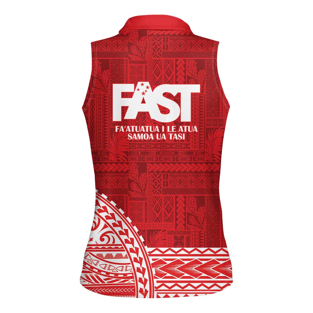 Samoa FAST Women Sleeveless Polo Shirt Samoan Motif Patterns LT9 - Polynesian Pride