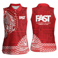 Samoa FAST Women Sleeveless Polo Shirt Samoan Motif Patterns LT9 - Polynesian Pride