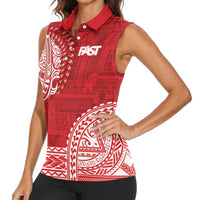 Samoa FAST Women Sleeveless Polo Shirt Samoan Motif Patterns LT9 - Polynesian Pride