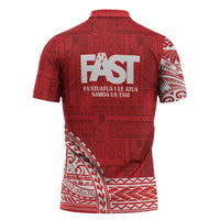 Samoa FAST Zipper Polo Shirt Samoan Motif Patterns LT9 - Polynesian Pride