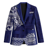 Samoa HRPP Blazer Samoan Motif Patterns LT9 Unisex Blue - Polynesian Pride