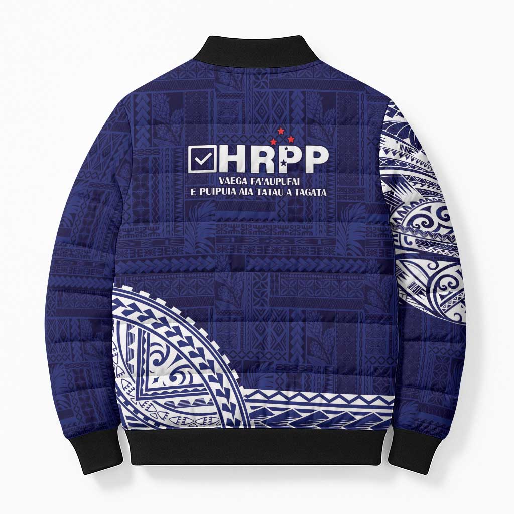 Samoa HRPP Bomber Puffer Jacket Samoan Motif Patterns LT9 - Polynesian Pride