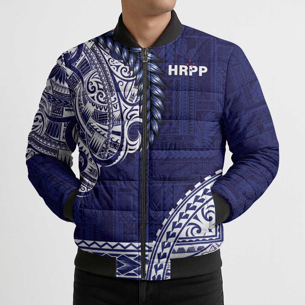 Samoa HRPP Bomber Puffer Jacket Samoan Motif Patterns LT9 - Polynesian Pride