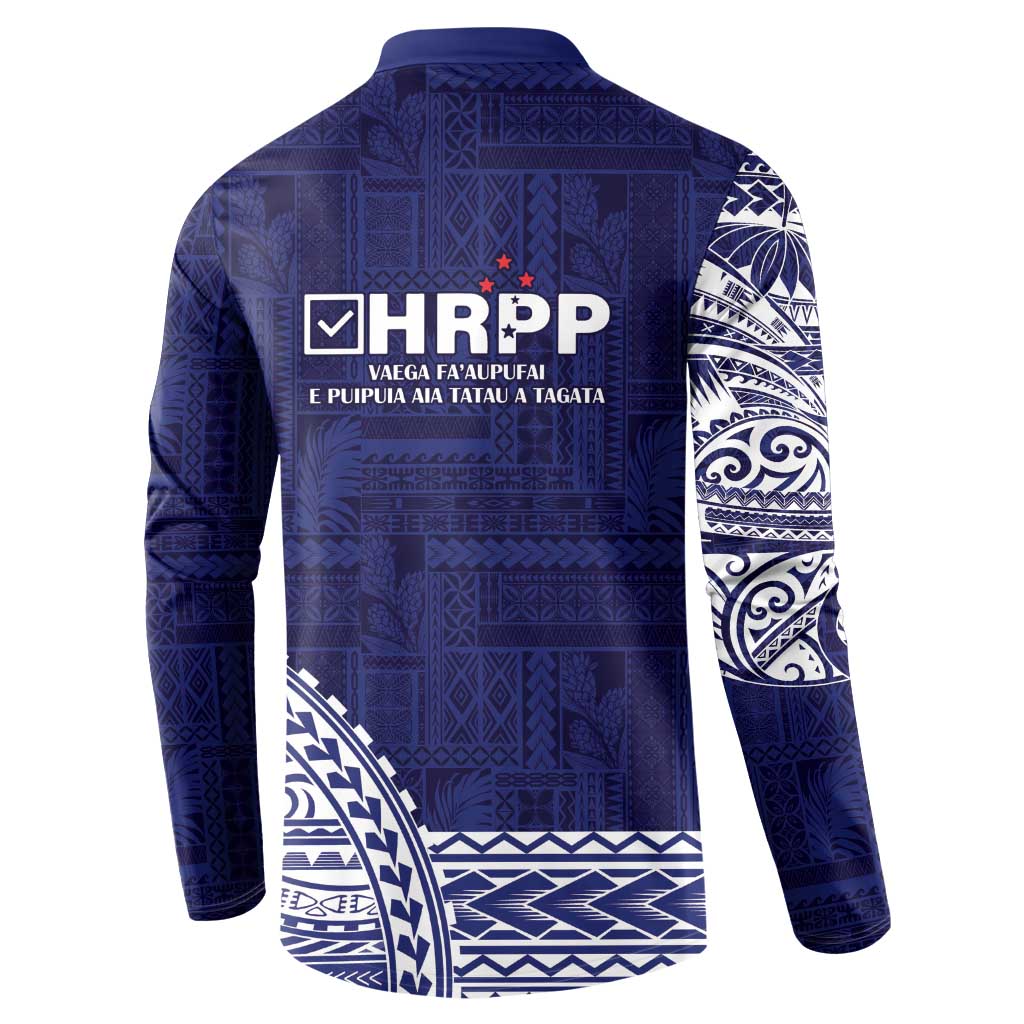 Samoa HRPP Button Sweatshirt Samoan Motif Patterns LT9 - Polynesian Pride