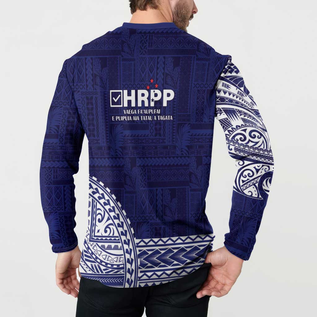 Samoa HRPP Button Sweatshirt Samoan Motif Patterns LT9 - Polynesian Pride