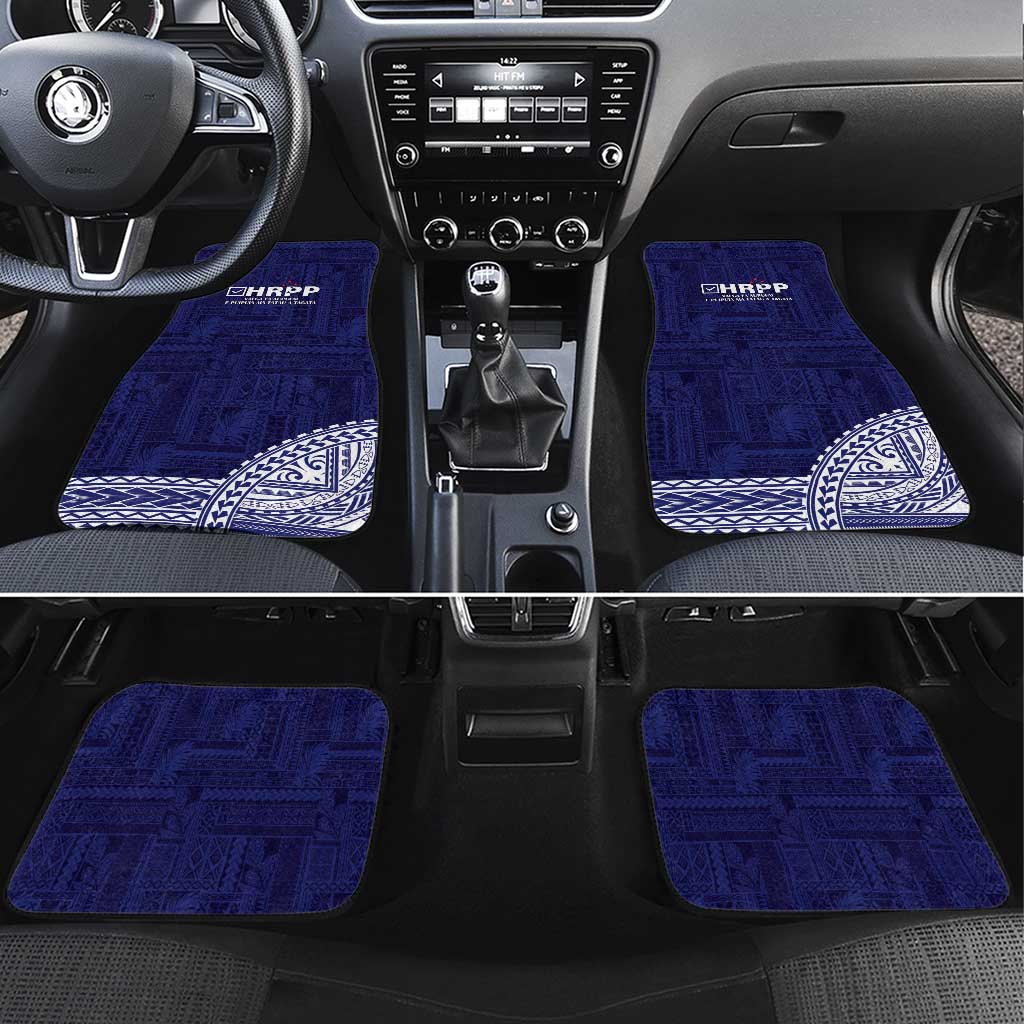 Samoa HRPP Car Mats Samoan Motif Patterns LT9 Set 4pcs Blue - Polynesian Pride