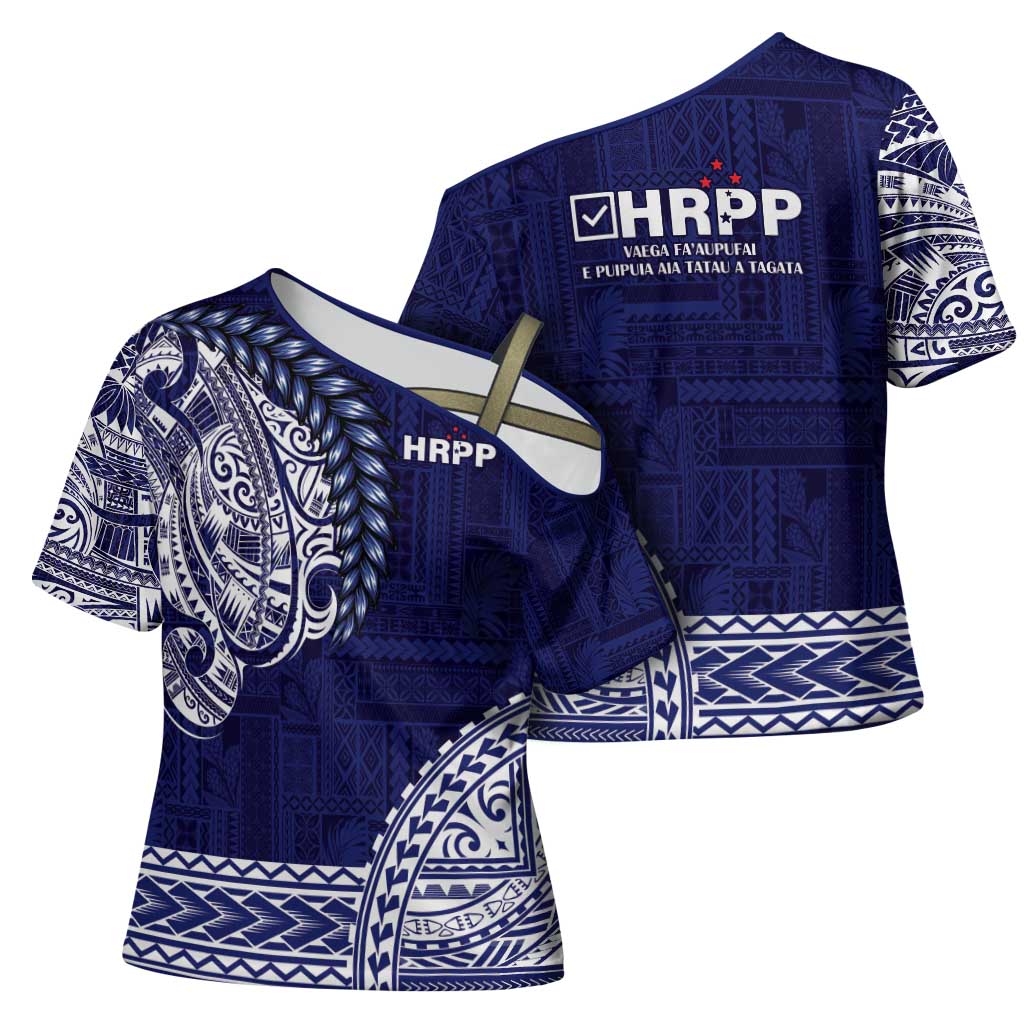 Samoa HRPP Cross Shoulder Shirt Samoan Motif Patterns LT9 - Polynesian Pride