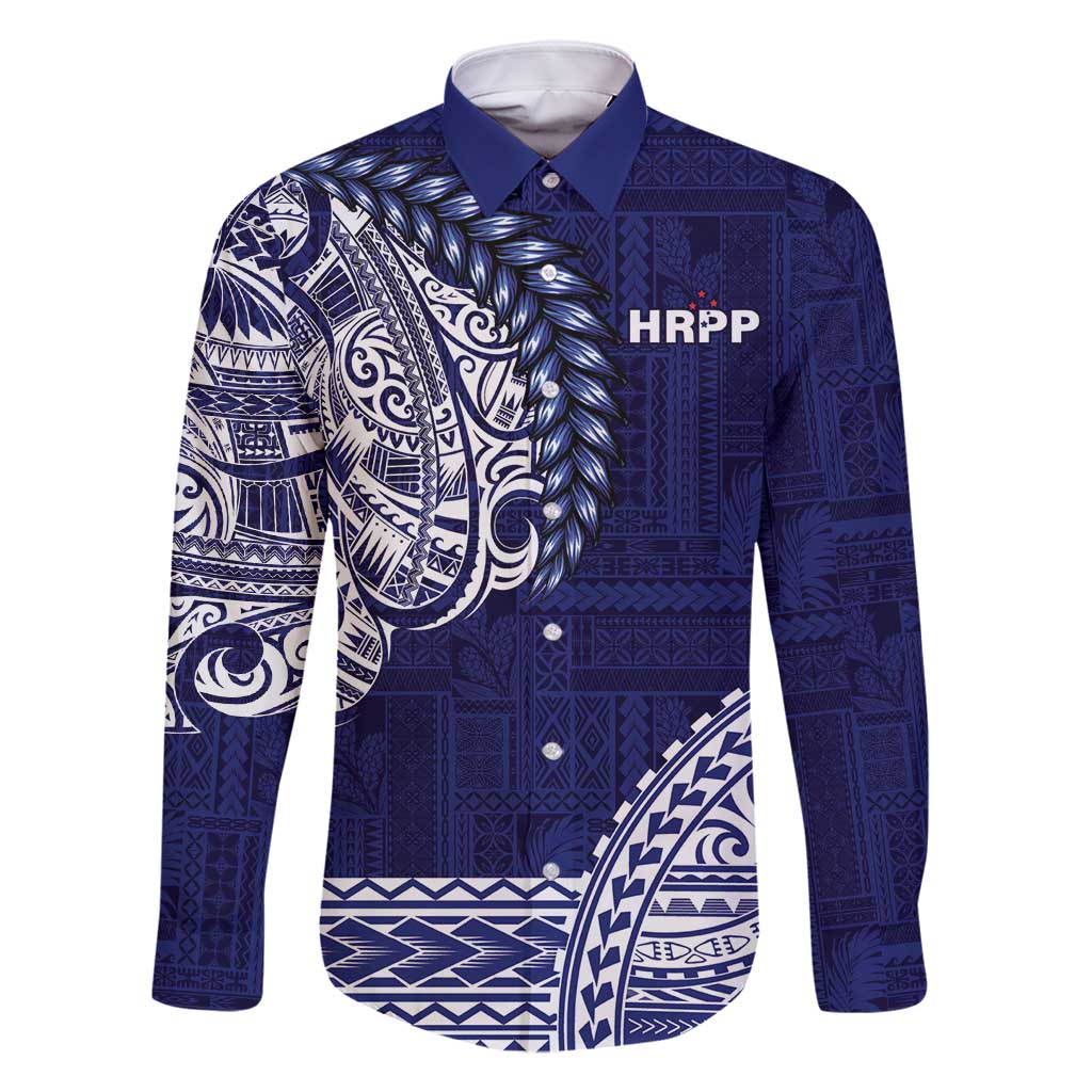 Samoa HRPP Family Matching Long Sleeve Bodycon Dress and Hawaiian Shirt Samoan Motif Patterns - Polynesian Pride
