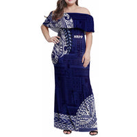 Samoa HRPP Family Matching Off Shoulder Maxi Dress and Hawaiian Shirt Samoan Motif Patterns - Polynesian Pride