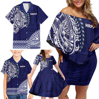 Samoa HRPP Family Matching Off Shoulder Short Dress and Hawaiian Shirt Samoan Motif Patterns - Polynesian Pride