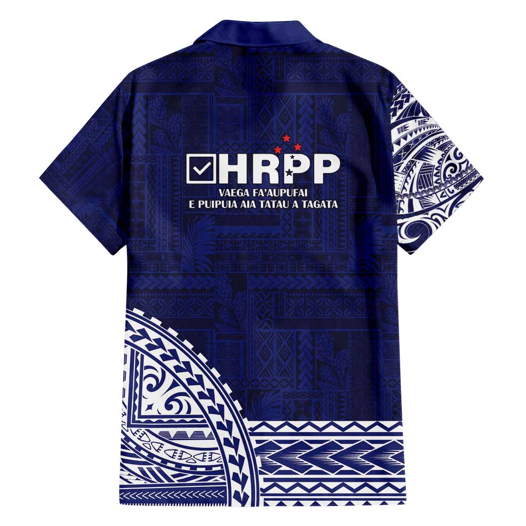 Samoa HRPP Family Matching Off Shoulder Short Dress and Hawaiian Shirt Samoan Motif Patterns - Polynesian Pride