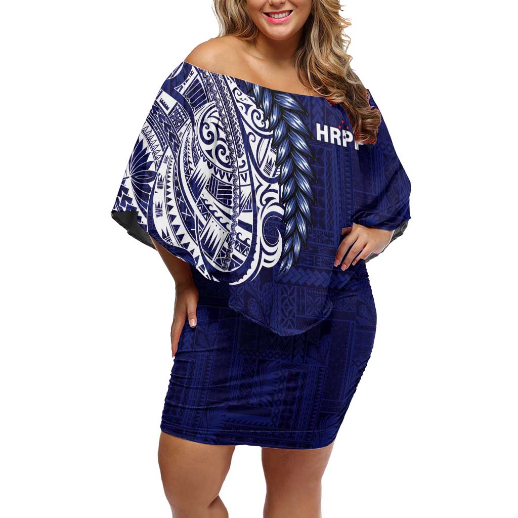 Samoa HRPP Family Matching Off Shoulder Short Dress and Hawaiian Shirt Samoan Motif Patterns - Polynesian Pride