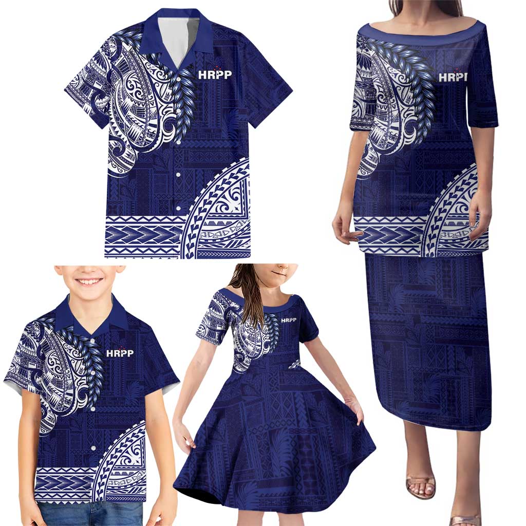 Samoa HRPP Family Matching Puletasi and Hawaiian Shirt Samoan Motif Patterns - Polynesian Pride